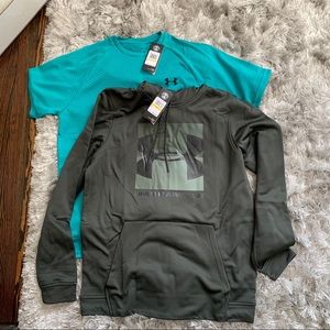 Under Armour hoodie and tee pack, both new !